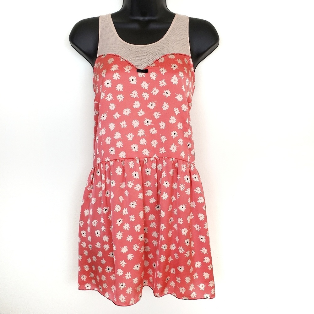 KIMCHI BLUE illusion mesh floral dress